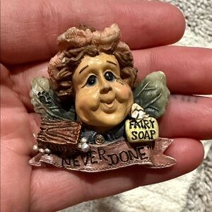 Vintage Fairy Soap Brooch - Multicolor